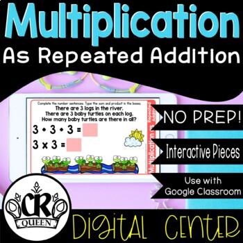 Preview of Multiplication as Repeated Addition Digital Activity for Google Slides