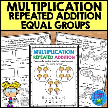 Preview of Multiplication as Repeated Addition Equal Groups Worksheets