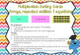 Multiplication as repeated addition, equation and array so
