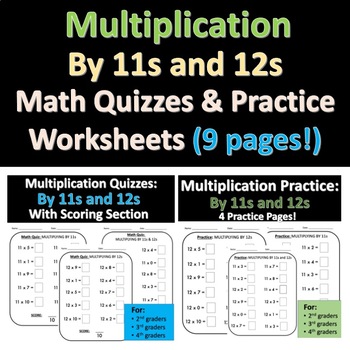 Multiplication by 11s and 12s. Multiplication Practice Worksheets and ...