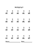 Multiplication by 2s, 3s,4s, 5s, 6s, 7s, 8s, 9s packet - g