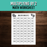 Multiplication by 2s Math Worksheet | Printable Practice E