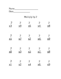 Multiplication by 2s for general and special ed practice