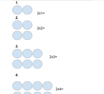 Preview of Multiplication by 2s with Arrays / Pictures