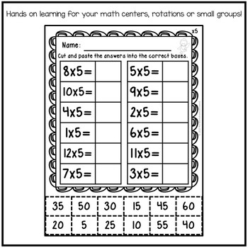 Multiplication by 5 Activities FREEBIE by No Worksheets Allowed | TpT