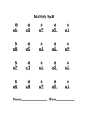 Multiplication by 8s for general and special ed practice