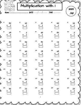 Multiplication & division Facts Fluency Practice Worksheets 1 to 12