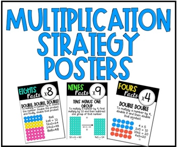 Preview of Multiplication fact strategy posters #springdollardeals