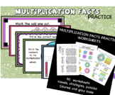 Multiplication facts practice - activity cards, google sli
