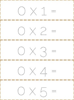 Multiplication Math Facts, Memory and Writing Strip Cards, COLUMNS