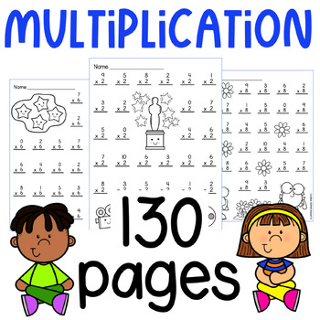 Preview of Multiplication facts worksheets -Multiplication fluency 130 pages