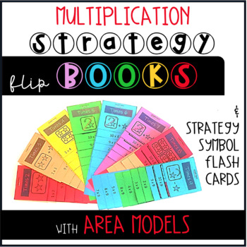 Preview of Multiplication flashcard flipbooks using area model based on a Rekenrek