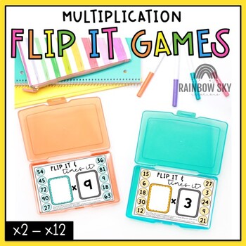 Preview of Multiplication fluency games | Times table flip it x2-x12