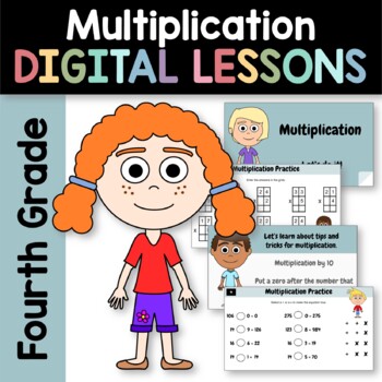 Preview of Multiplication for Fourth Grade | Interactive Google Slides | Math Skills Review
