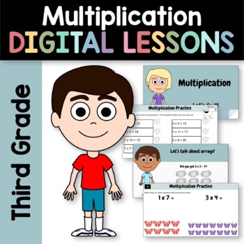 Preview of Multiplication for Third Grade | Interactive Google Slides | Math Skills Review