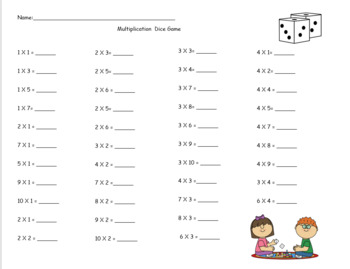 Preview of Multiplication games 1 to 4 (not the average dice game)