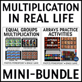 Multiplication in Real Life PowerPoint and Bingo Games Bundle