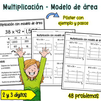 Multiplication in Spanish Google Classroom - Area Model - Lattice