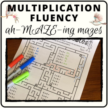 Preview of Multiplication maze for times tables and problem solving