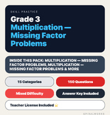 Multiplication missing factor problems missing factor 27 - Missing Number Multip