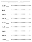 Multiplication - number line - Dual Language - Spanish