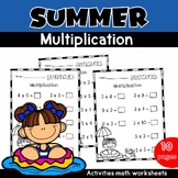 Multiplication number summer Activities math worksheets
