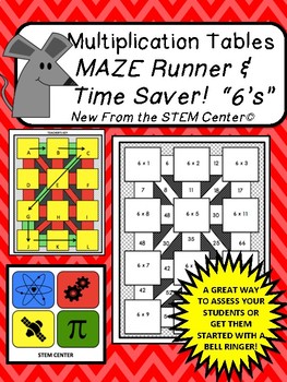 Preview of Multiplication of 6's Maze Runner Game