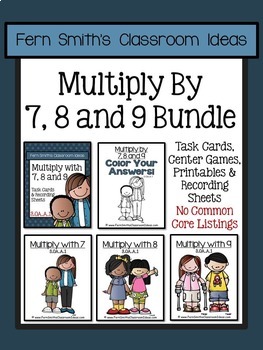 3rd Grade Go Math Multiply 7 8 9 Task Cards Center Games Color By Number Bundle