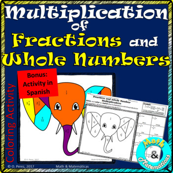 Preview of Multiplication of Fractions and Whole Numbers-Bonus in Spanish