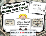 Multiplication of Money Task Cards with Self-checking Code
