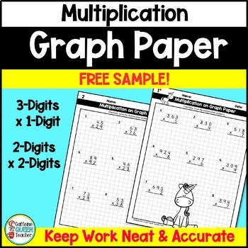 Preview of Multiplication Practice on Graph Paper for Standard Algorithm FREE