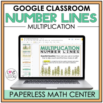 Preview of Multiplication on a Number Line / Fall Math Center / Google Classroom