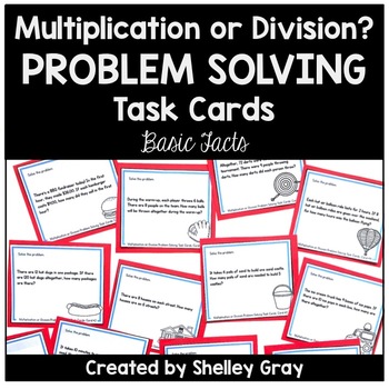 Preview of Multiplication or Division Problem Solving Task Cards - Basic Facts