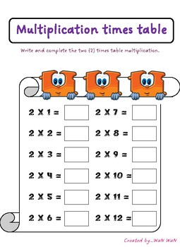 Multiplication times table by Nuchayaree J | TPT