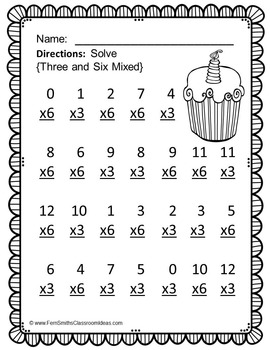 3rd grade go math chapter four 43 color by numbers multiply with 3 and 6