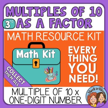 Preview of Multiplication with Multiples of 10 as a Factor Activities 3rd Grade Math Kit