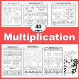 multiplication practice sheets: Multiplication with pictur