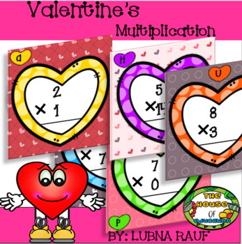 Preview of Multiplication with regrouping Task Cards - Valentine's Day Themed