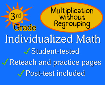 Multiplication without Regrouping - worksheets - Individualized Math