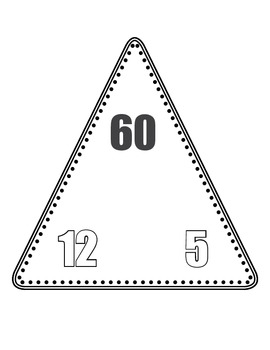 Preview of Multiplication/Division Fact Family Triangle Flash Cards (Black and White)