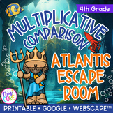 Multiplicative Comparison Math Escape Room & Webscape - 4t