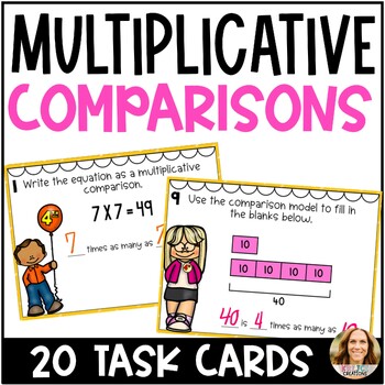 Preview of Multiplicative Comparison Models Task Cards - 4th Grade Math Activity 4.OA.A.2