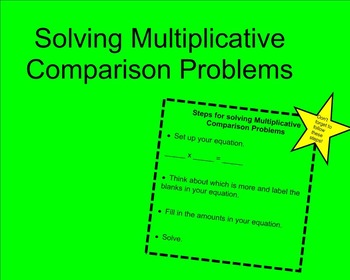 Preview of Multiplicative Comparison Problems SMARTnotebook