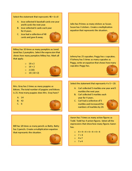 Preview of Multiplicative Comparison Task Cards