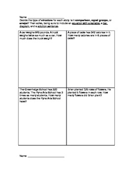 Preview of Multiplicative Comparison Word Problems