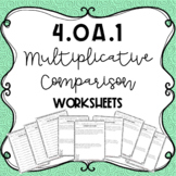 Multiplicative Comparison Worksheets (4.OA.1) | Distance Learning