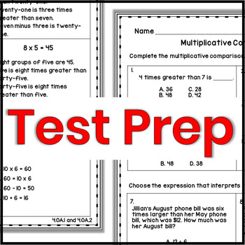 Multiplicative Comparison Worksheets by Growing Grade by Grade | TpT