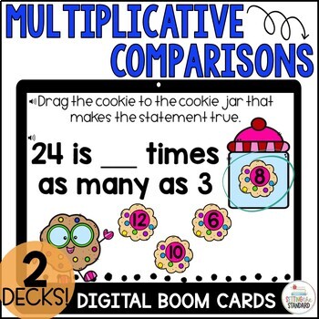Preview of Multiplicative Comparisons Math Boom Cards