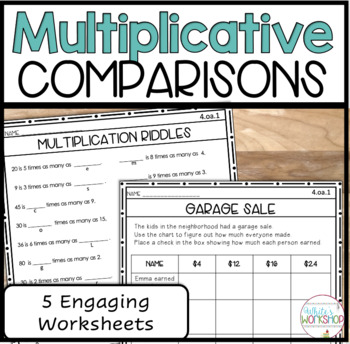 Preview of Multiplicative Comparisons Worksheets 4.OA.1