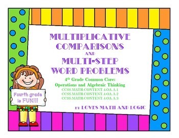Preview of Multiplicative Comparisons and Multi-Step Word Problems: Task Cards_4.OA.A.1.2.3